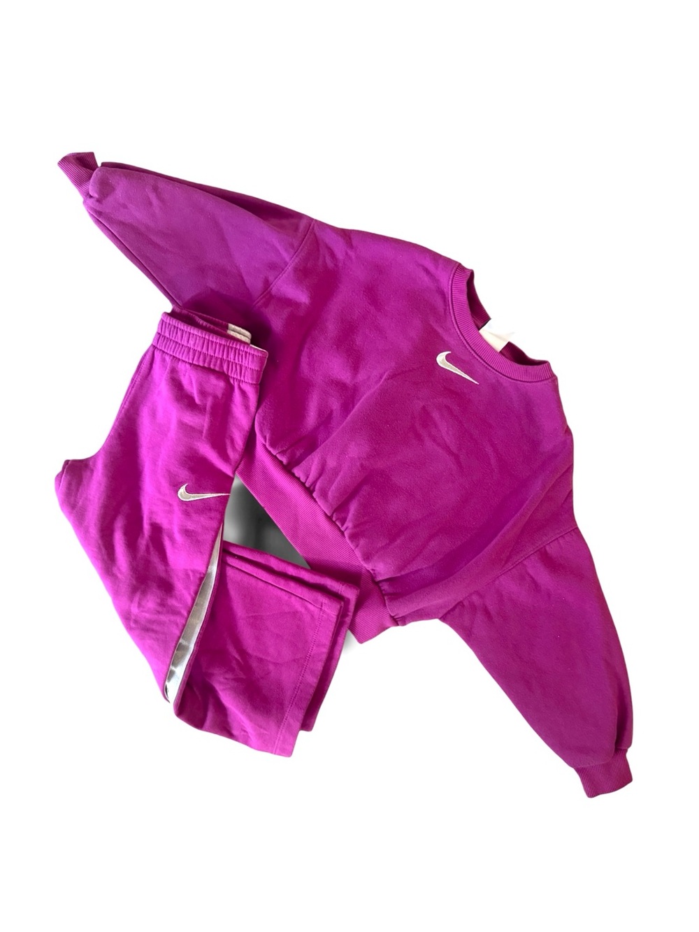 Nike Girls Bright Fuchsia Crewneck Sweatshirt & Jogger set